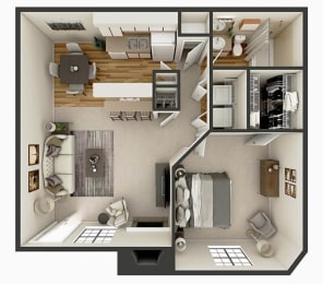 1 bed, 1 bath, 672 sqft, $1,169