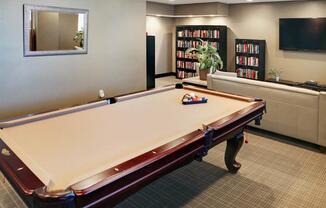 You can play pool in the media room, or grab a book from our library.
