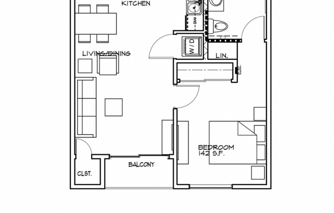 1 bed, 1 bath, 591 sqft, $2,423, Unit 112