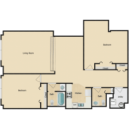 2 beds, 1.5 baths, 1,160 sqft, $1,861