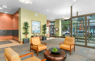 Lobby Lounge at Pacific Tower Apartments, Portland, Oregon