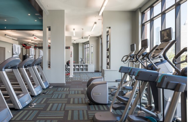 Exercise Machines in Community Fitness Center | Tinsley on the Park | Houston Apartments