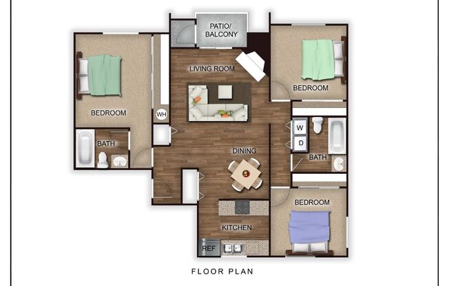 3 beds, 2 baths, 1,160 sqft, $2,400