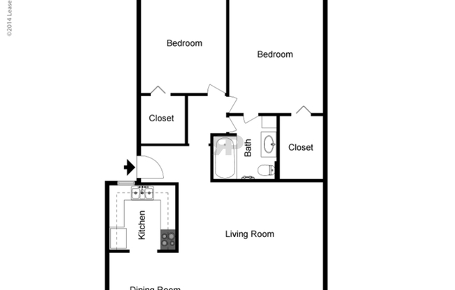 2 beds, 1 bath, 1,064 sqft, $1,320