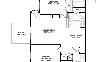 2 beds, 2 baths, 903 sqft, $1,650