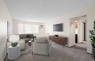 Living Room with Plush Carpeting