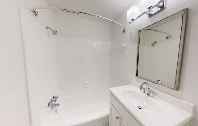 Spa-like bathroom with tile tub surround