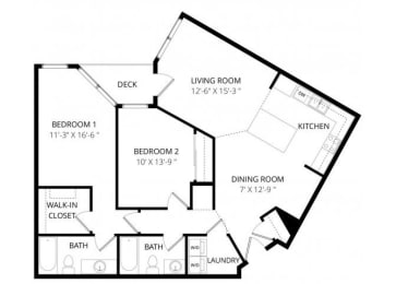 2 beds, 2 baths, 1,162 sqft, $1,760