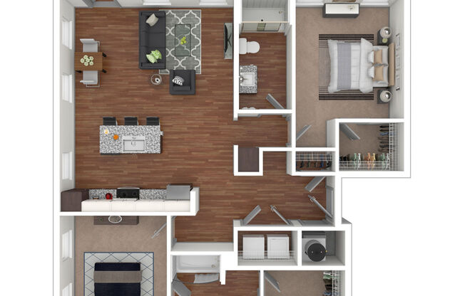 2 beds, 2 baths, 1,129 sqft, $1,759
