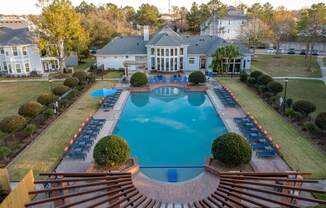 Pool Overview at Blu on the Boulevard, Baton Rouge, LA, 70810