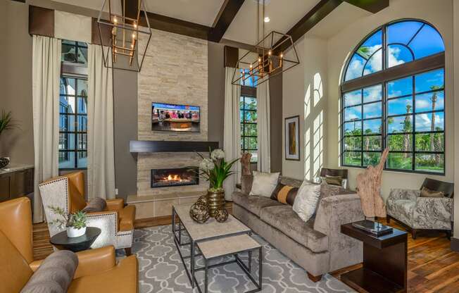 Sitting area in the clubhouse at Palm Ranch Apartments in Davie, FL