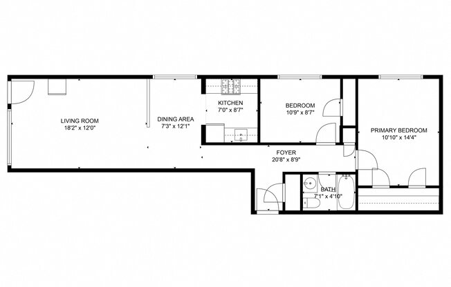 2 beds, 1 bath, 900 sqft, $1,479