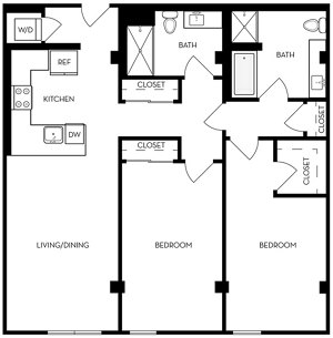 2 beds, 2 baths, 1,294 sqft, $4,385