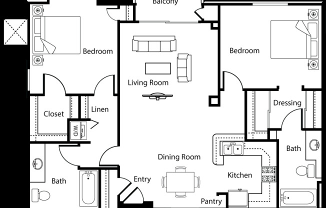 2 beds, 2 baths, 1,008 sqft, $2,900