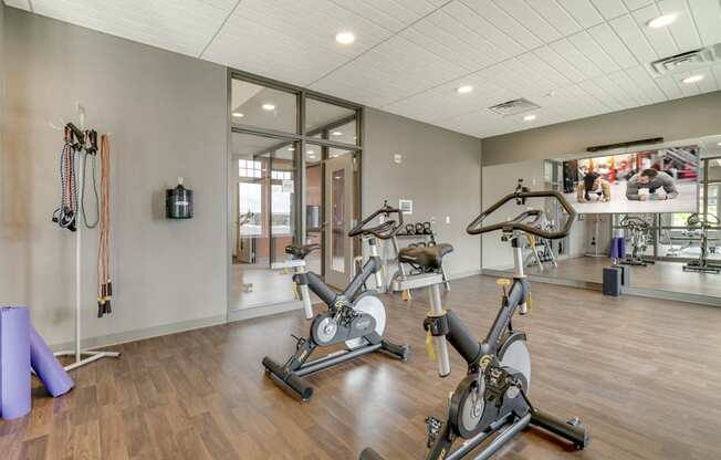 Yoga and spin studio at Ascend at Woodbury luxury apartment community in MN
