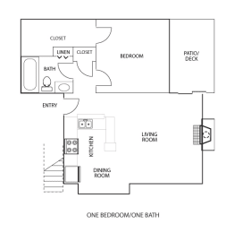 1 bed, 1 bath, 725 sqft, $1,022