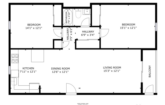 2 beds, 1 bath, 917 sqft, $1,695, Unit 403