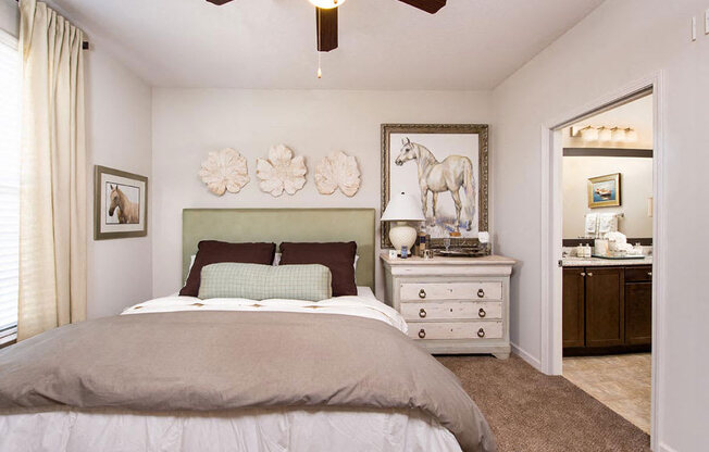Model Bedroom interior at Walton Bluegrass, Alpharetta, GA, 30005