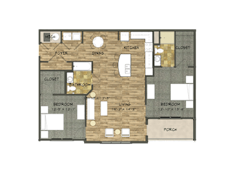 2 beds, 2 baths, 1,181 sqft, $1,716