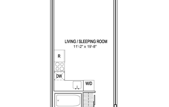 Studio, 1 bath, 318 sqft, $1,400, Unit 802