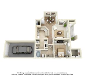 1 bed, 1 bath, 733 sqft, $1,731