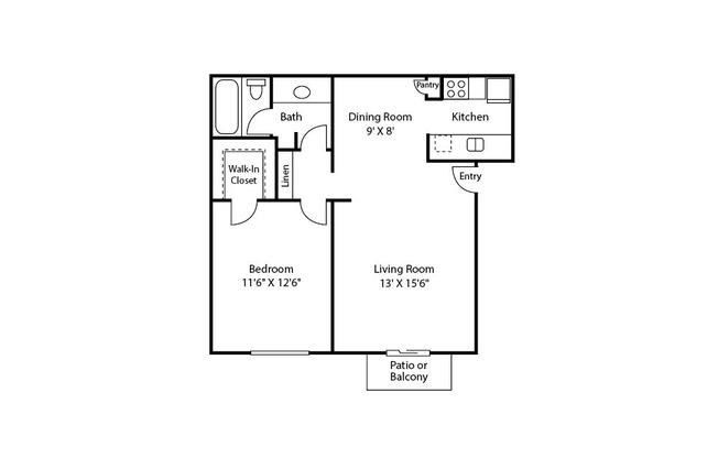 1 bed, 1 bath, 660 sqft, $1,071