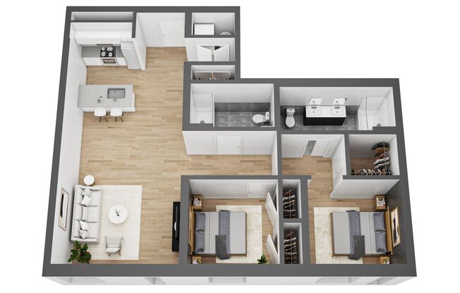 2 beds, 2 baths, 1,013 sqft, $3,495, Unit 2G