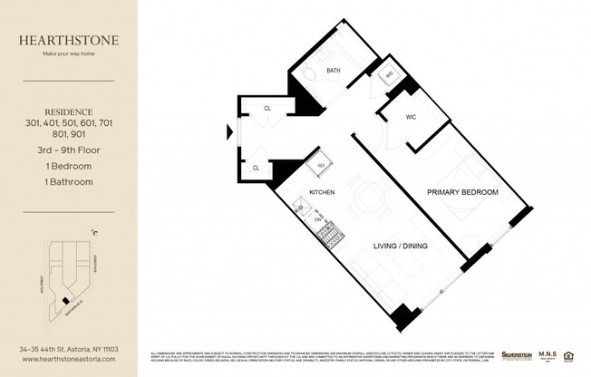 1 bed, 1 bath, $3,307, Unit 301