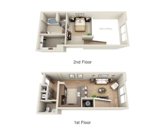 1 bed, 1.5 baths, 961 sqft, $1,843