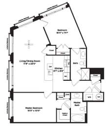 2 beds, 2 baths, 1,049 sqft, $2,437