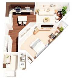 1 bed, 1 bath, 722 sqft, $1,787