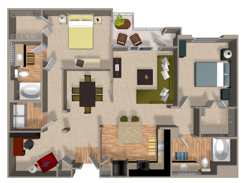 2 beds, 2 baths, 1,177 sqft, $3,380