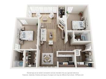 2 beds, 2 baths, 1,090 sqft, $1,762