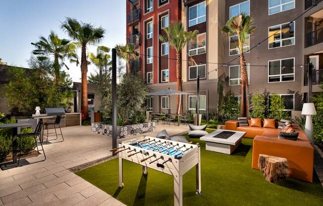 Courtyard Living Space at Clarendon Apartments, Los Angeles, CA, 91367