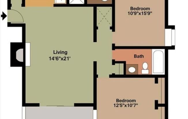 2 beds, 2 baths, 1,068 sqft, $1,299, Unit 7535-09