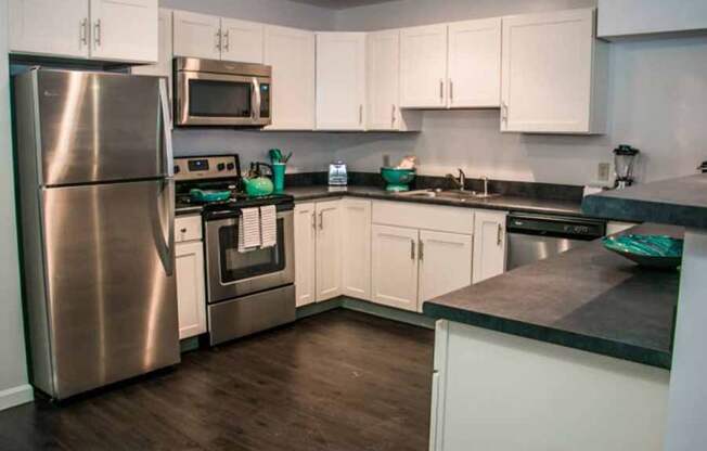 Fully Organised Kitchen  at Carisbrooke at Manchester Apartments, Manchester, New Hampshire