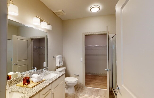 Hamilton at Lakeside bathroom with double sinks