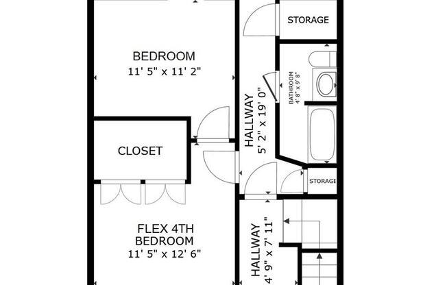 3 beds, 1 bath, $3,800, Unit 2