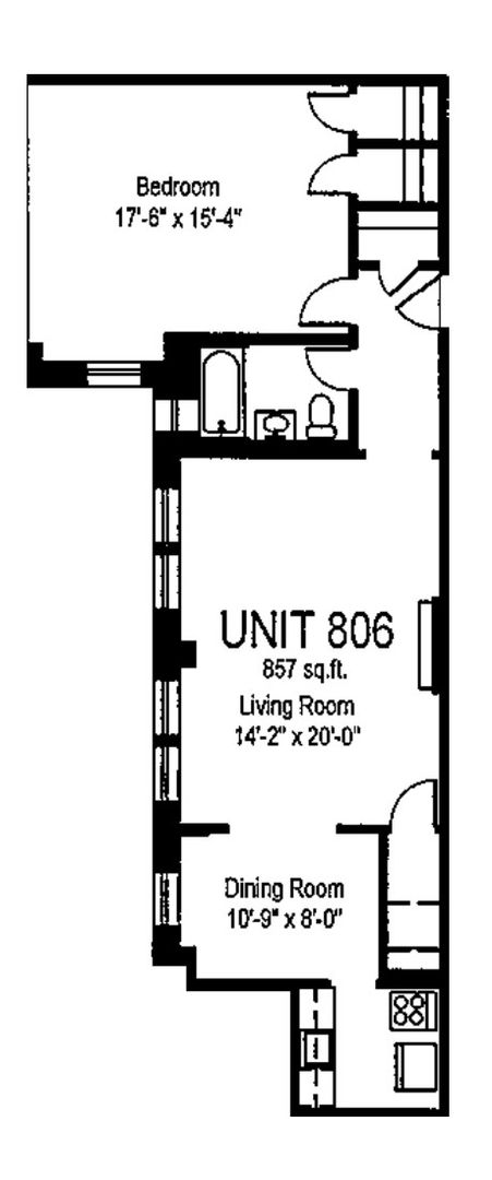 1 bed, 1 bath, 760 sqft, $1,300