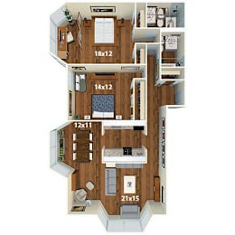 2 beds, 2 baths, 1,100 sqft, $2,180