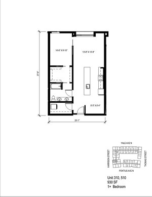 1 bed, 1 bath, 930 sqft, $3,595