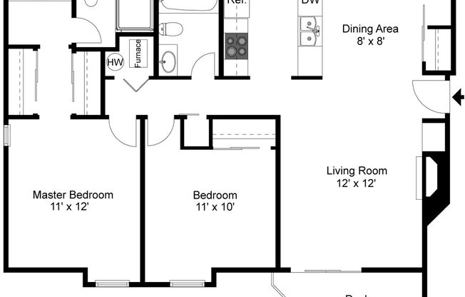 2 beds, 2 baths, 870 sqft, $1,735, Unit 10-112