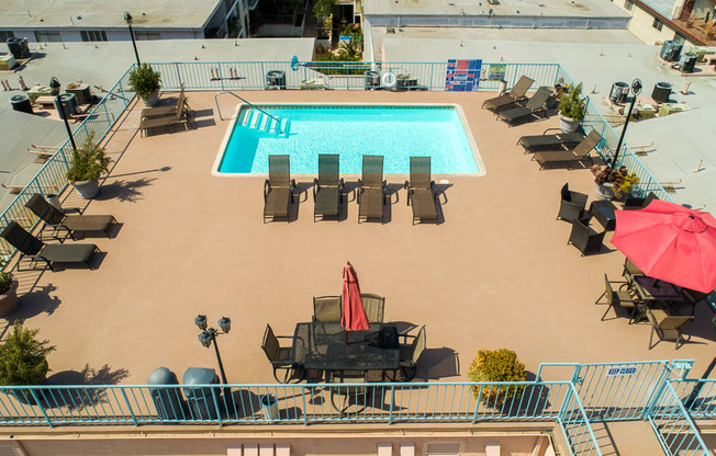 Outdoor Swimming Pool at La Vista Terrace, California, 90046