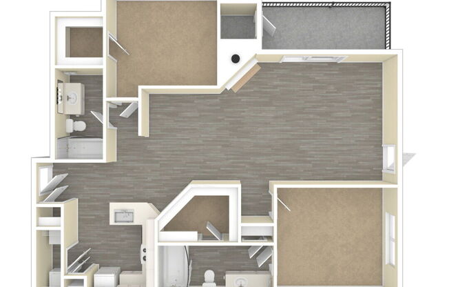 2 beds, 2 baths, 1,206 sqft, $1,631