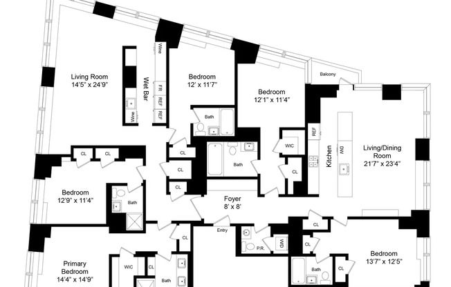 5 beds, 5.5 baths, 3,102 sqft, $19,995, Unit 21AB