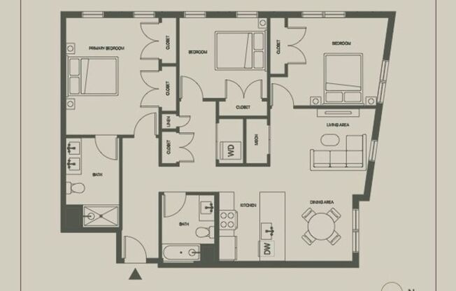 3 beds, 2 baths, 1,066 sqft, $5,800, Unit 208