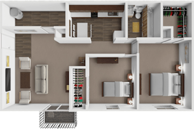 2 beds, 1 bath, 870 sqft, $959