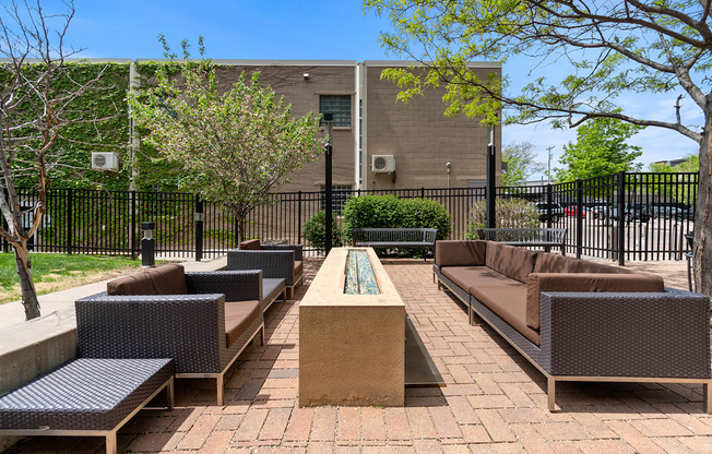 Outdoor Patio With Firepit at Buzza Lofts of Uptown, Minnesota