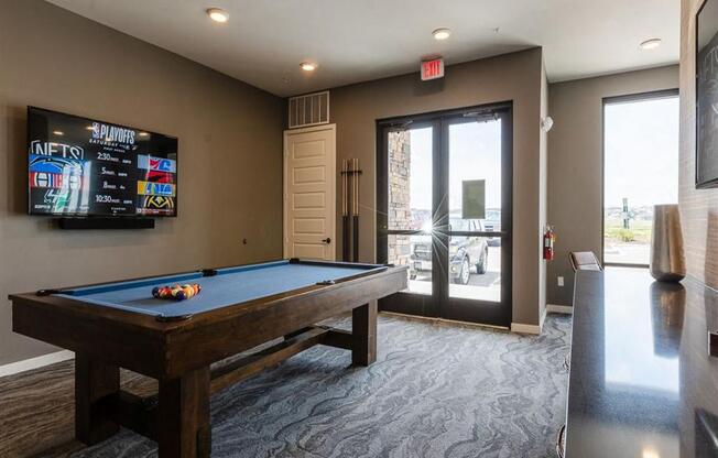 Billiards Table In Clubhouse at Watermark on Twenty Mile, Parker