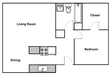 1 bed, 1 bath, 698 sqft, $1,296